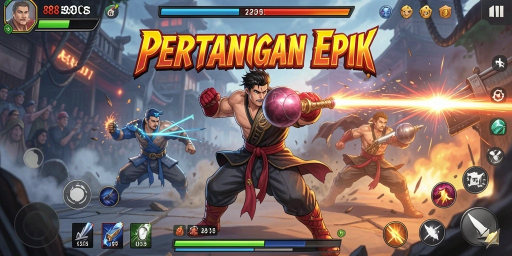 Tampilan gameplay Fighting yang mendebarkan dari 88BOS.