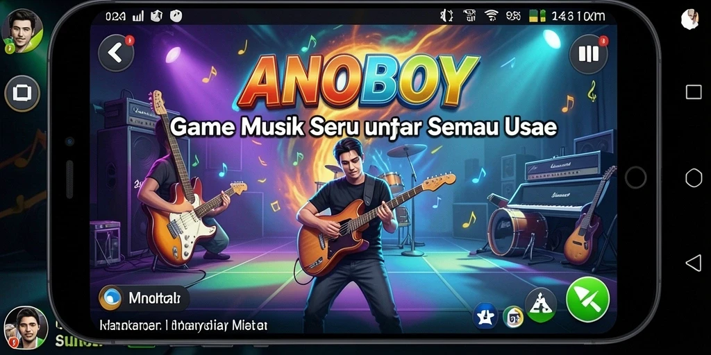 Gameplay musik ANOBOY yang menarik dan penuh warna.