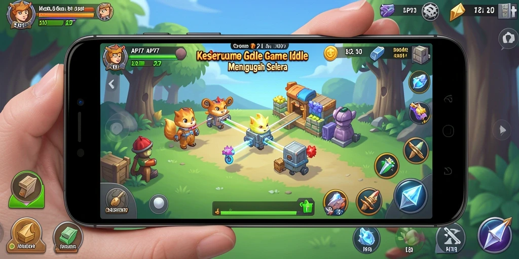 Tampilan indah gameplay API77 yang santai dan menarik.