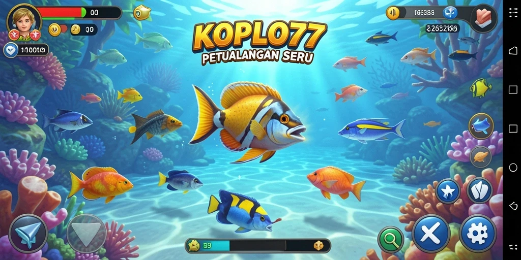 Screenshot gameplay KOPLO77 menampilkan aksi seru menangkap ikan.