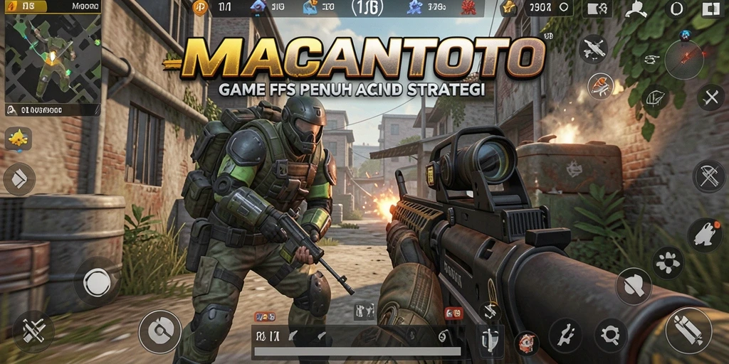 Tangkapan layar menampilkan aksi intens dari gameplay FPS di MACANTOTO.