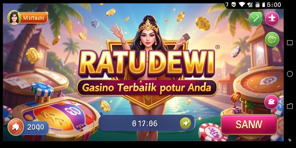 Screenshot menampilkan gameplay seru dari RATUDEWI dengan grafik kasino yang menarik.
