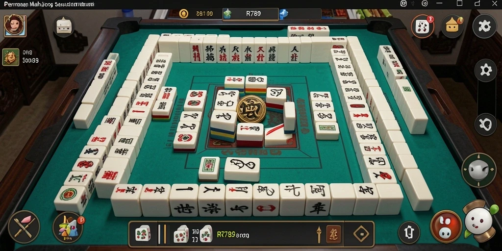 Screenshot gameplay RR789 menampilkan suasana permainan Mahjong yang seru.