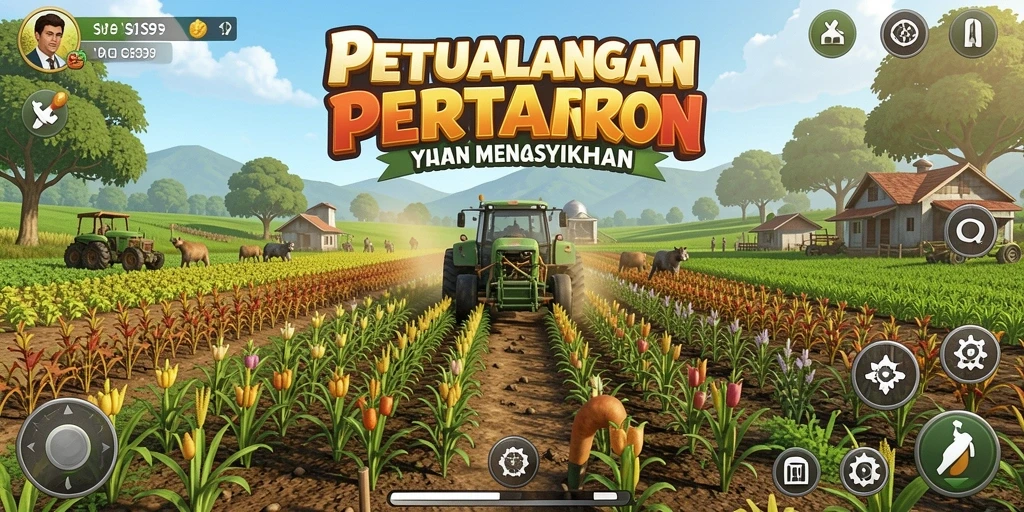 Gameplay S9S9 yang menampilkan keseruan bertani dan mengelola lahan.