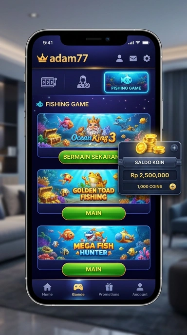 Tampilan antarmuka aplikasi adam77 yang user-friendly.